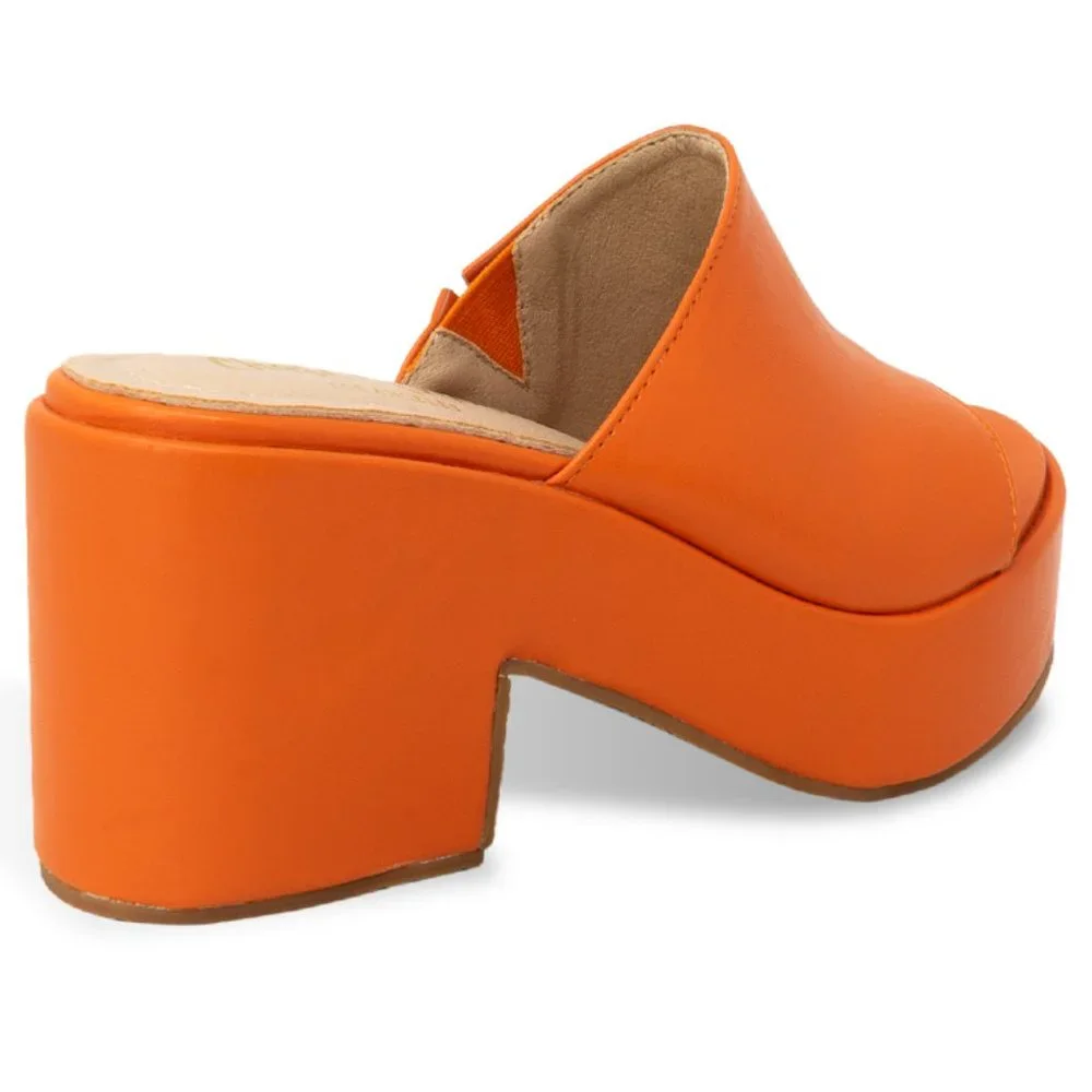 Women’s Chunky Block Heeled Platform Mule Sandal - Picture 3 of 4
